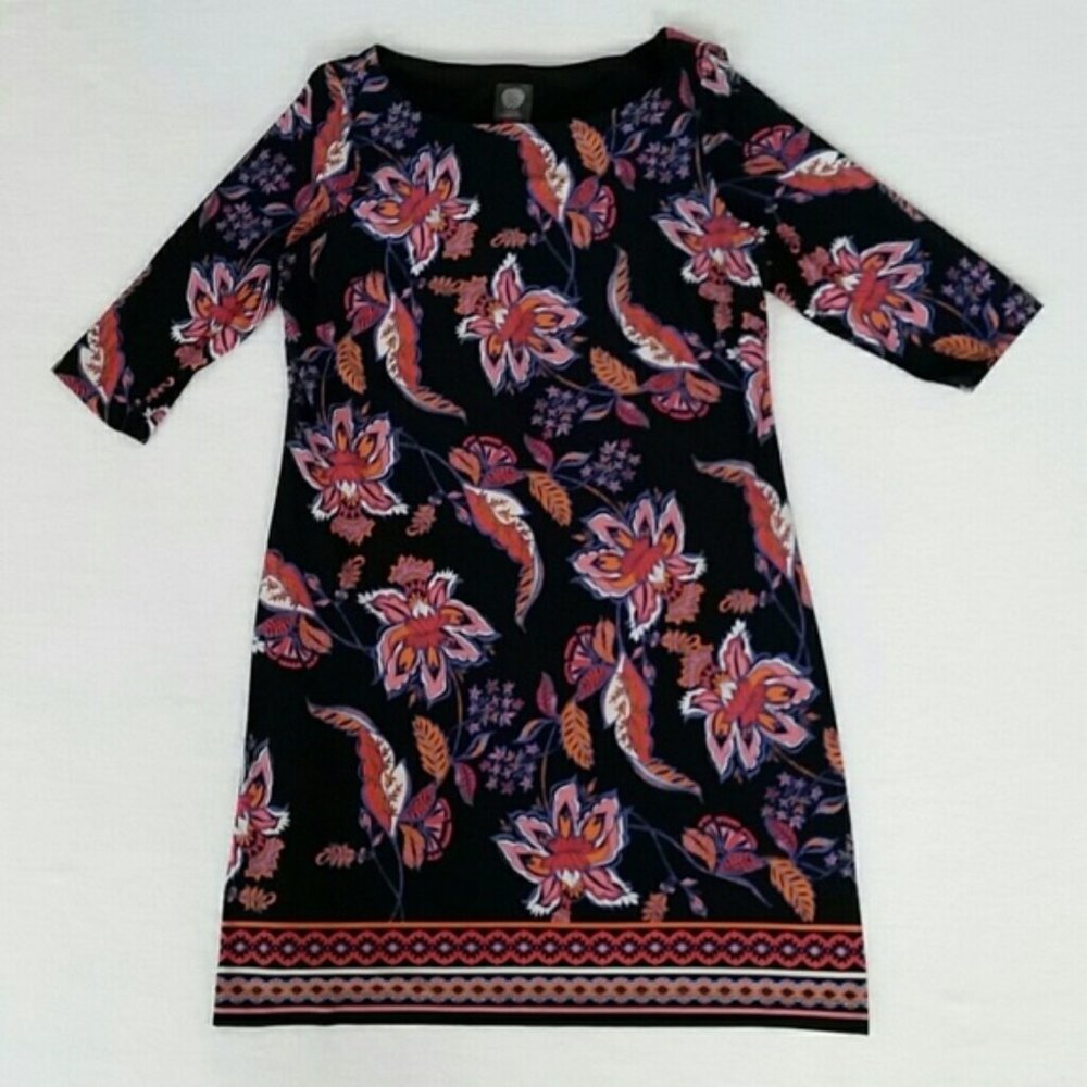 Vince Camuto Lined Paisley Shift Dress - Picture 1 of 4